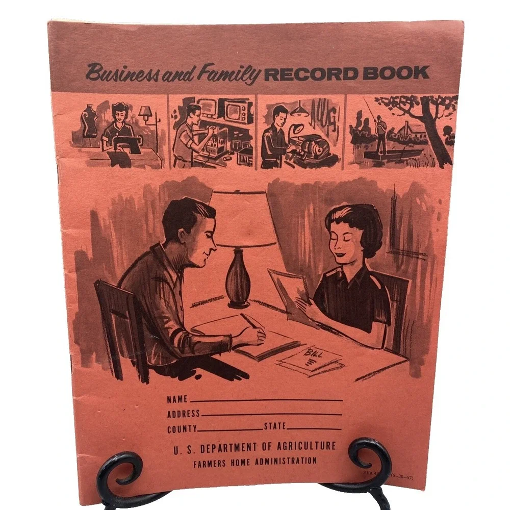 Vintage Business and Family Record Book Trad Wife Household Finances Accounting